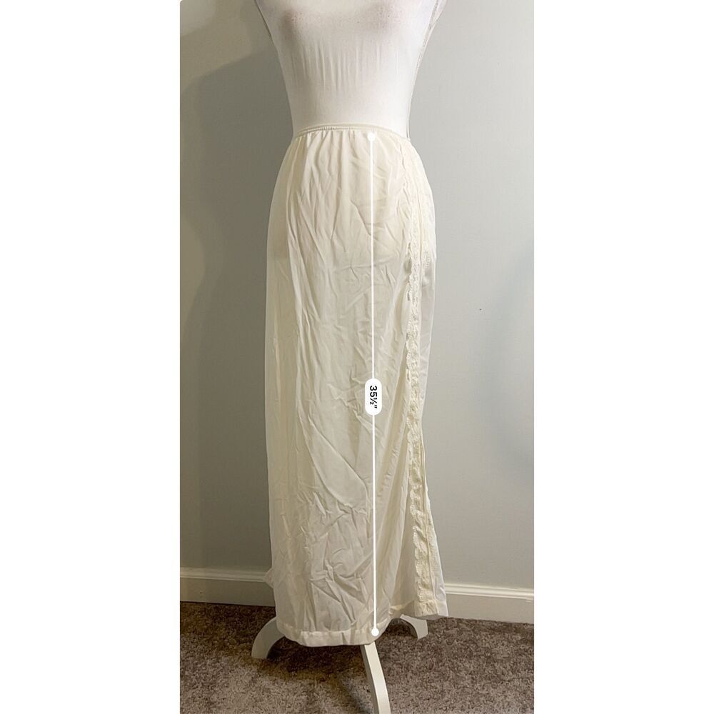Women’s Vintage Lace & Nylon Maxi Skirt Slip S-M - Picture 5 of 6